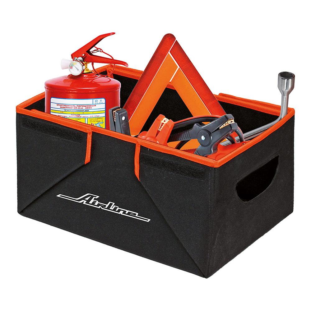 Органайзер в багажник, складной 36*18,5*26 см (17л), черный/оранжевый AirLine AO-SB-23